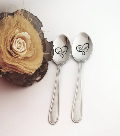 Wedding gift for kitchen, engraved spoons for couple, happy anniversary gift, housewarming present for him and her I'm Yours You are mine