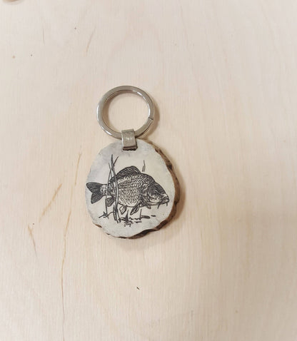 Engraved Fish Keychain: Personalized Deer Horn Nautical Gift