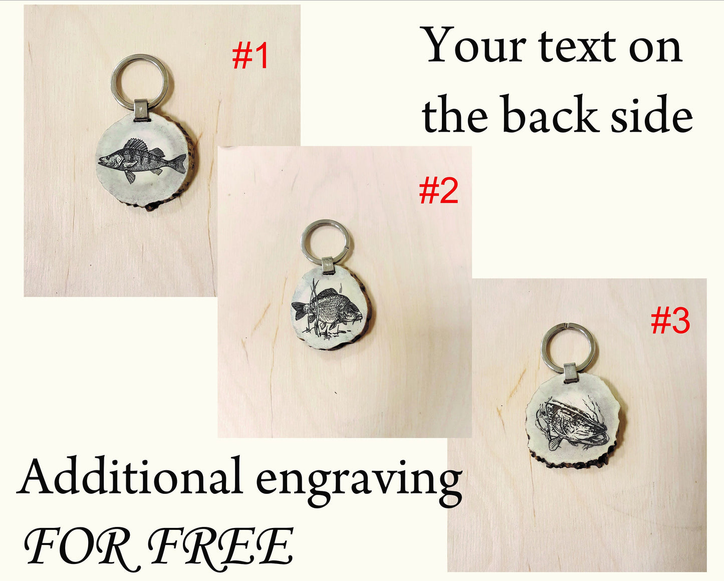 Engraved Fish Keychain: Personalized Deer Horn Nautical Gift