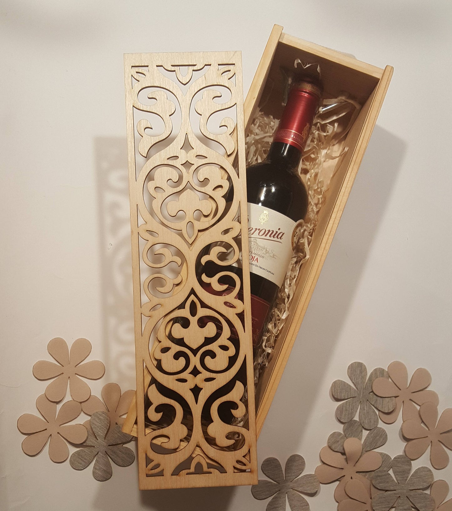 Personalisierte Weinkiste aus Holz für Hochzeiten, Jubiläums-Weinkiste aus Holz für Paare, individuelles Weingeschenk für die Brautparty, gravierter Wein für die Hochzeitszeremonie