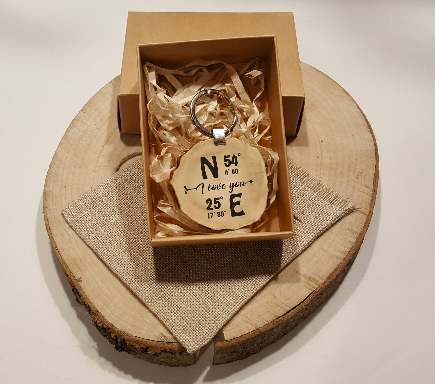 Engraved GPS Coordinates Keychain: Long Distance Gift, Deer Horn Key Fob