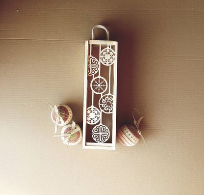 Engraved Christmas Wine Box: Laser Cut Wood Gift Case