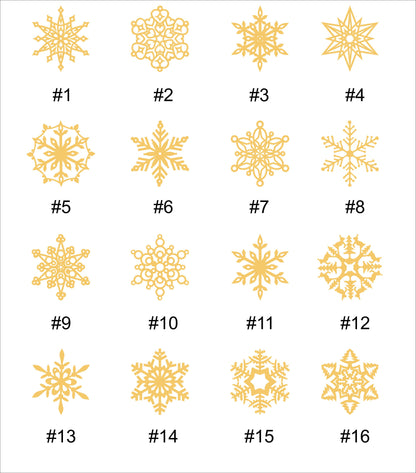 Laser Cut Wooden Snowflake Christmas Ornaments - Set of 12