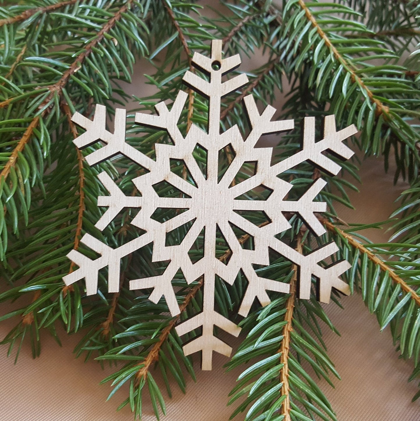 Laser Cut Wood Snowflake Ornaments: Rustic Christmas Decor, Set of 20