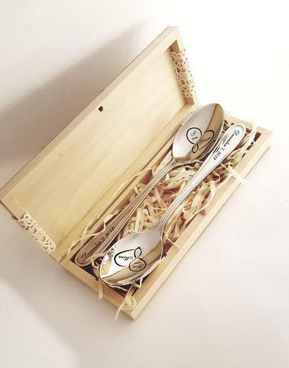 Wedding gift for kitchen, engraved spoons for couple, happy anniversary gift, housewarming present for him and her I'm Yours You are mine