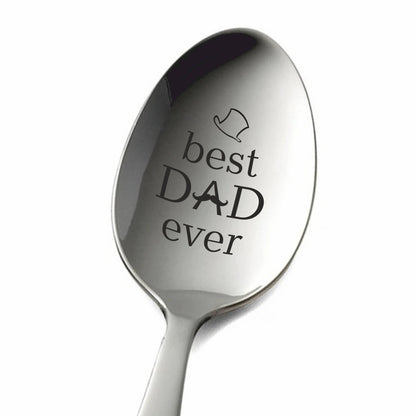 Engraved father's day gift, daddy's mothers ice cream coffee spoon, dads birthday present, Best new dad ever, anniversary gifts for parents