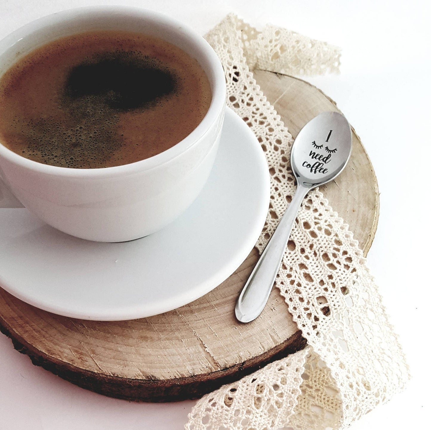 Engraved Spoon: I Need Coffee - Funny Gift for Coffee Lover