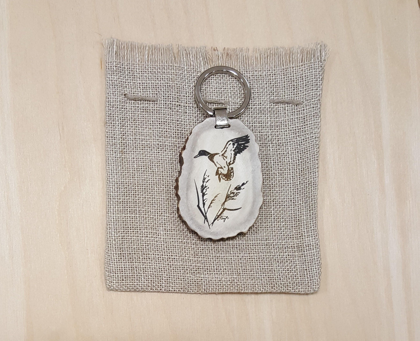 Duck Hunting Gift Engraved Keychain For Hunter Custom Christmas Gift For Men Engraved Duck Animal Keyring For Pet Lover Unique Mens Present