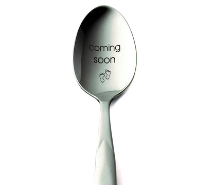 Pregnancy Reveal Spoon: Engraved Baby Announcement Gift