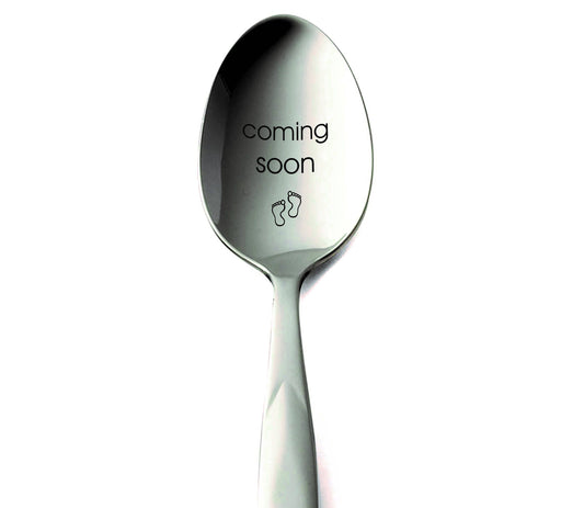 Pregnancy Reveal Spoon: Engraved Baby Announcement Gift