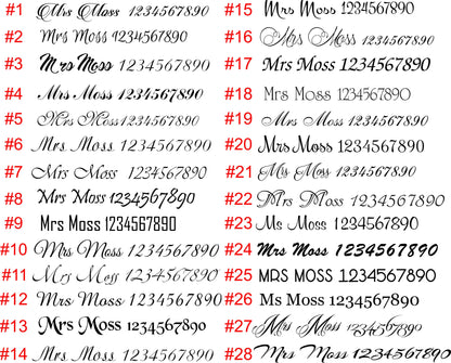 Personalized Mr & Mrs Wedding Forks: Engraved Gold Trim Silverware Set