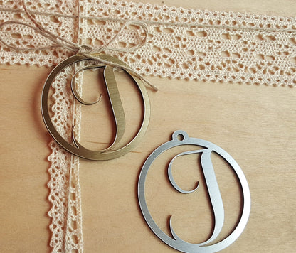 Custom Acrylic Initial Gift Tag: Personalized Christmas Ornament