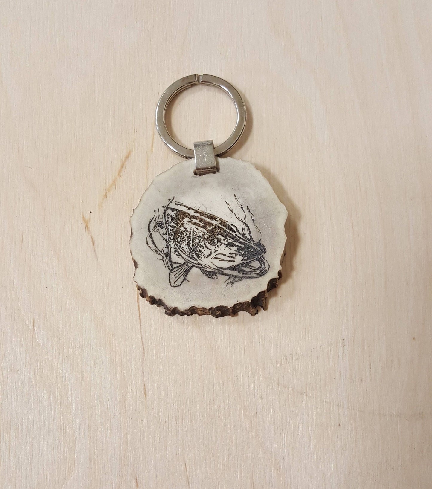 Engraved Fish Keychain: Personalized Deer Horn Nautical Gift