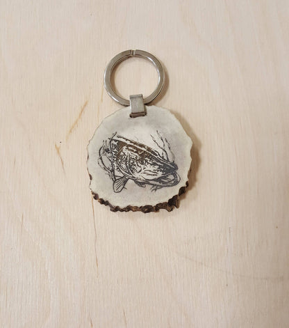 Engraved Fish Keychain: Personalized Deer Horn Nautical Gift