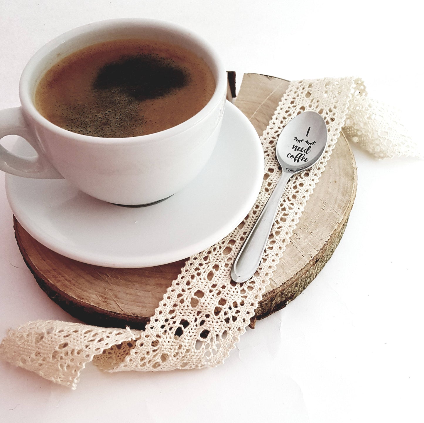 Engraved Spoon: I Need Coffee - Funny Gift for Coffee Lover