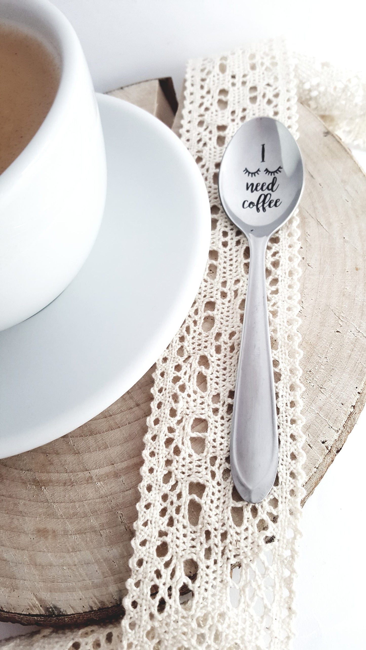 Engraved Spoon: I Need Coffee - Funny Gift for Coffee Lover