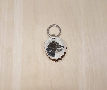 Engraved Dog Photo Keychain: Personalized Deer Horn Pet Keyring