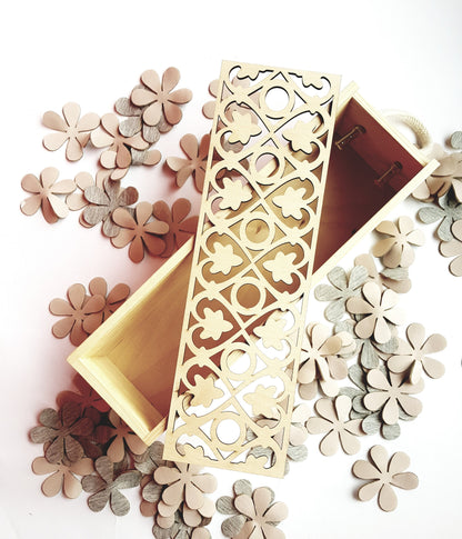 Personalized Wedding Wine Box: Laser Cut Engraved Wooden Gift