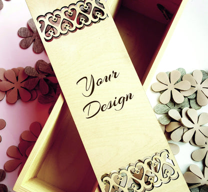 Wooden wedding wine box, personalized wine ceremony gift, laser cut wine holder, Mr Mrs engraved present,  1st anniversary gift for him her
