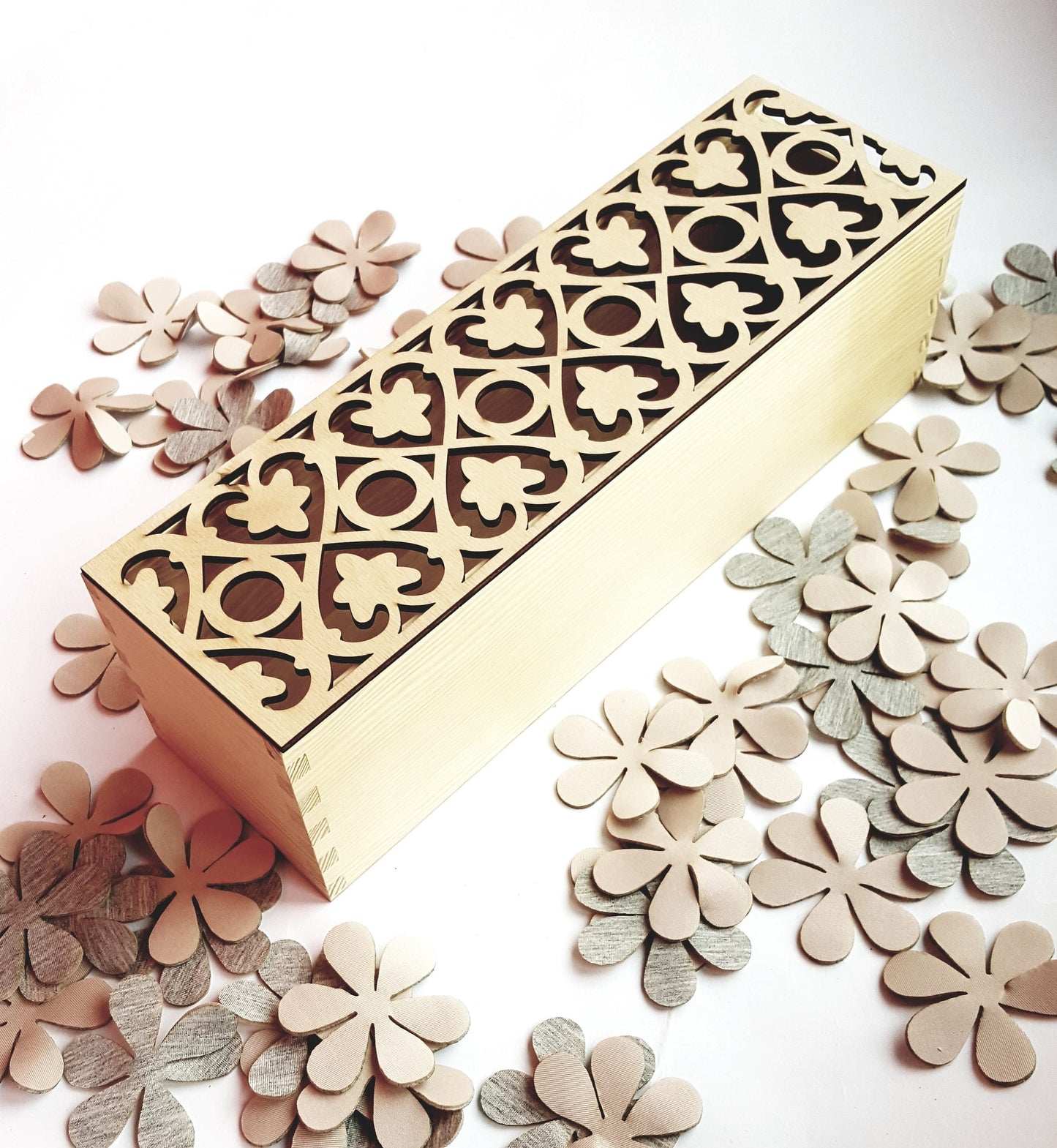 Wine box ceremony, Wedding engraved wine case, Custom gift for bride and groom, Anniversary present for couple, Laser cut wedding memory box