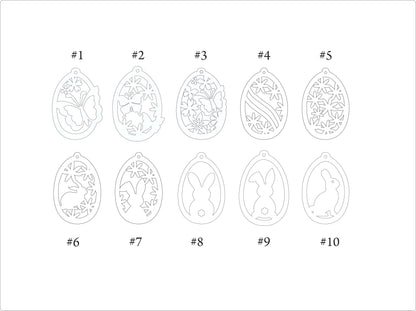 Laser Cut Birch Easter Egg Ornament: Floral Butterfly Decor