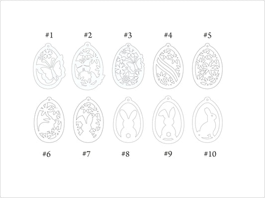 Laser Cut Birch Easter Egg Ornament: Floral Butterfly Decor