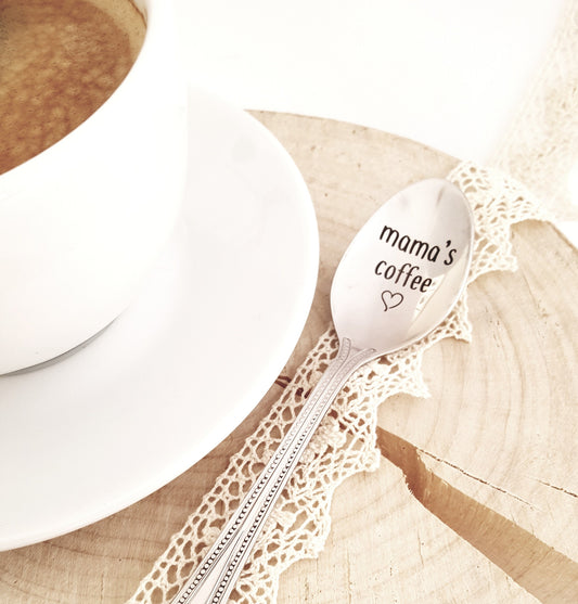 Mothers day gift, moms coffee spoon, personalized kitchen gift for mum from daughter, son, kids, engraved mum's tea spoon, spoon with quote