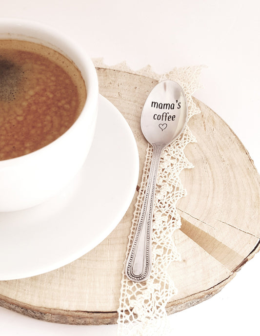 Mothers day gift, moms coffee spoon, personalized kitchen gift for mum from daughter, son, kids, engraved mum's tea spoon, spoon with quote