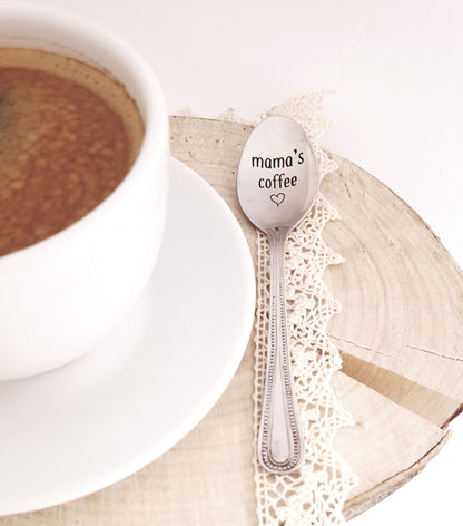 Muttertagsgeschenk, Kaffeelöffel für Mama, personalisiertes Küchengeschenk für Mama von Tochter, Sohn oder Kindern, gravierter Teelöffel für Mama, Löffel mit Spruch