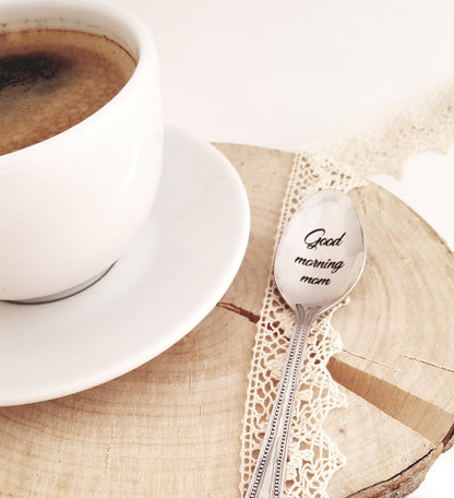 Personalized mothers day gift, engraved moms coffee spoon, unique gift for mum, daughters present for mama, custom gift under 20