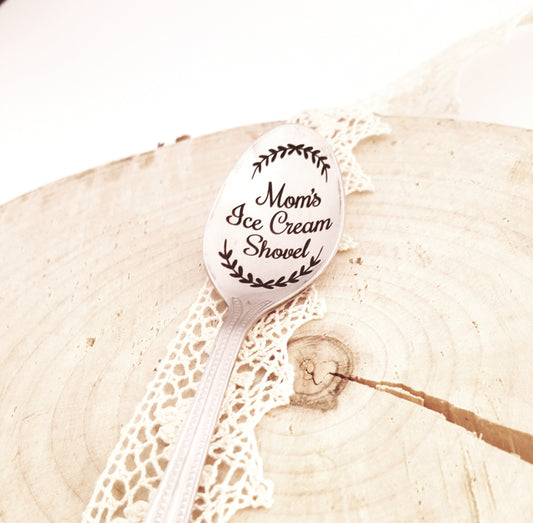 Engraved Coffee Spoon: Personalized Mom's Ice Cream Shovel Gift