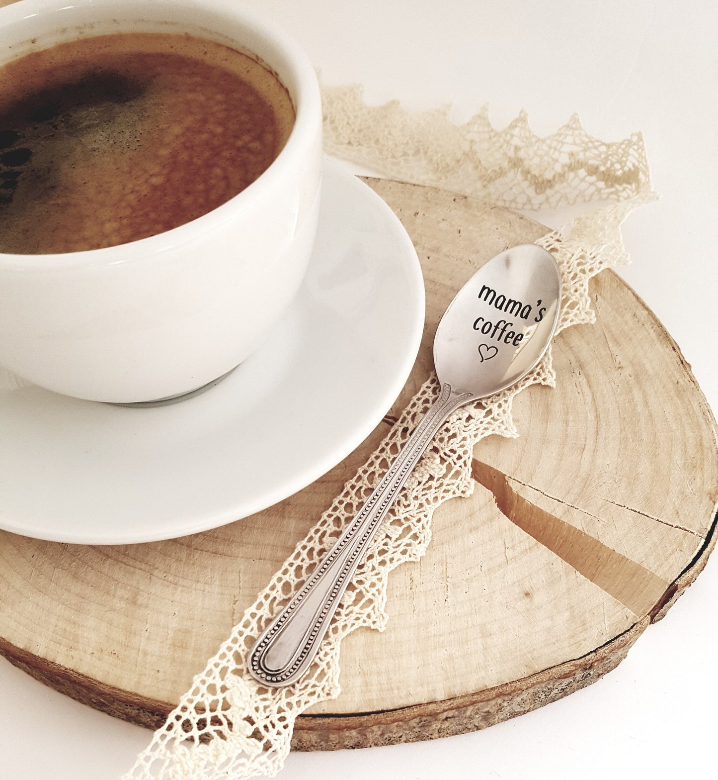 Muttertagsgeschenk, Kaffeelöffel für Mama, personalisiertes Küchengeschenk für Mama von Tochter, Sohn oder Kindern, gravierter Teelöffel für Mama, Löffel mit Spruch