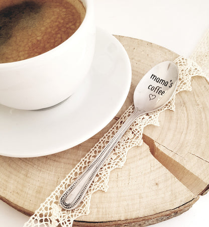 Muttertagsgeschenk, Kaffeelöffel für Mama, personalisiertes Küchengeschenk für Mama von Tochter, Sohn oder Kindern, gravierter Teelöffel für Mama, Löffel mit Spruch