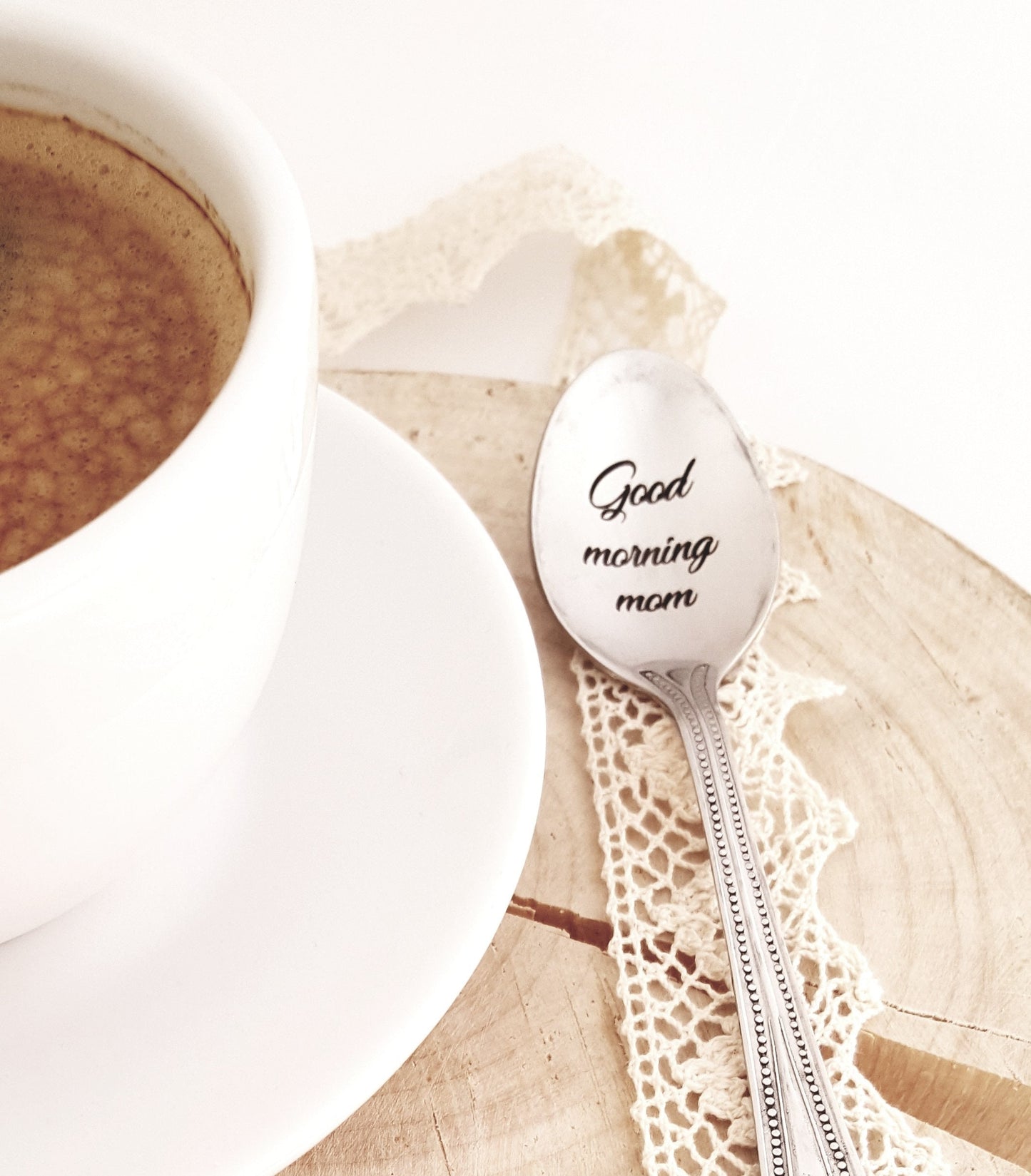 Personalized mothers day gift, engraved moms coffee spoon, unique gift for mum, daughters present for mama, custom gift under 20