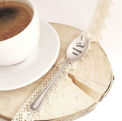 Personalized mothers day gift, engraved moms coffee spoon, unique gift for mum, daughters present for mama, custom gift under 20