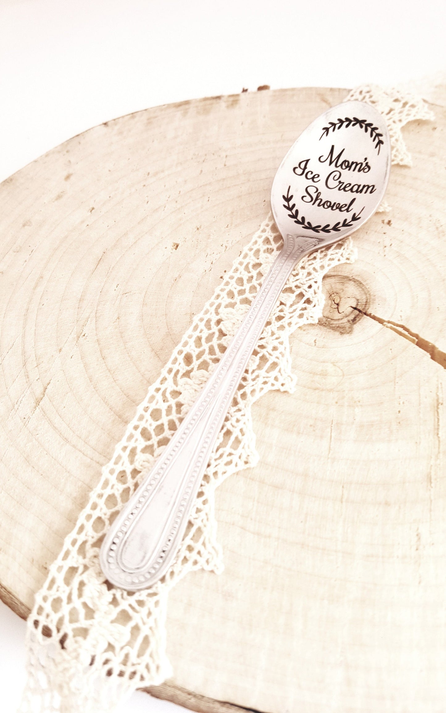Gravierter Kaffeelöffel: Personalisiertes Eiscreme-Schaufel-Geschenk für Mama