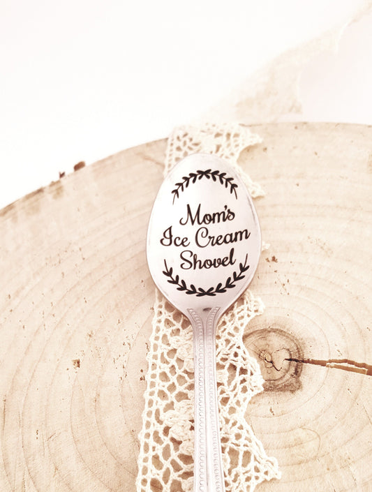 Engraved Coffee Spoon: Personalized Mom's Ice Cream Shovel Gift