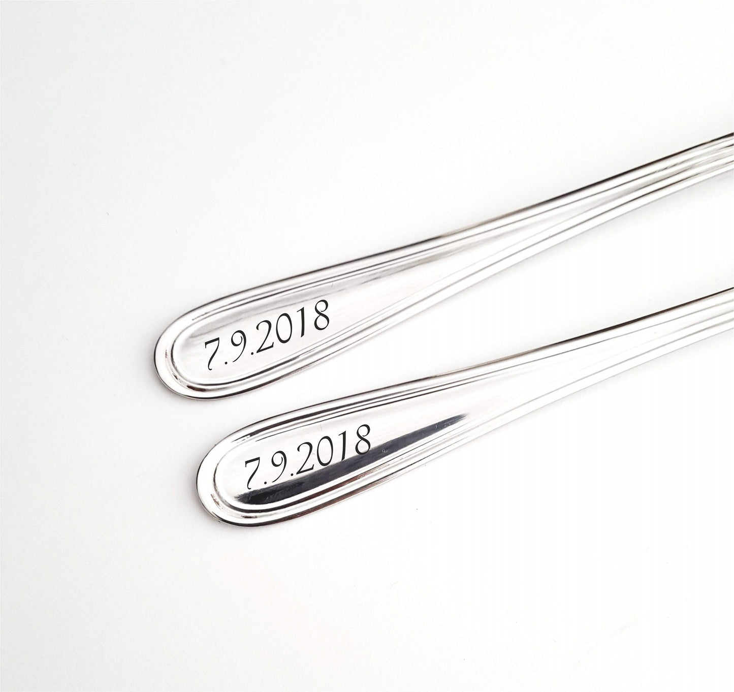 Personalized Wedding Forks Set: Engraved Stainless Steel Silverware