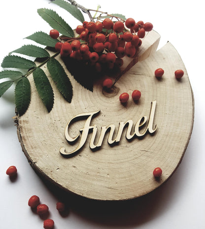 Wooden Wedding Place Cards: Laser Cut Guest Name Tags