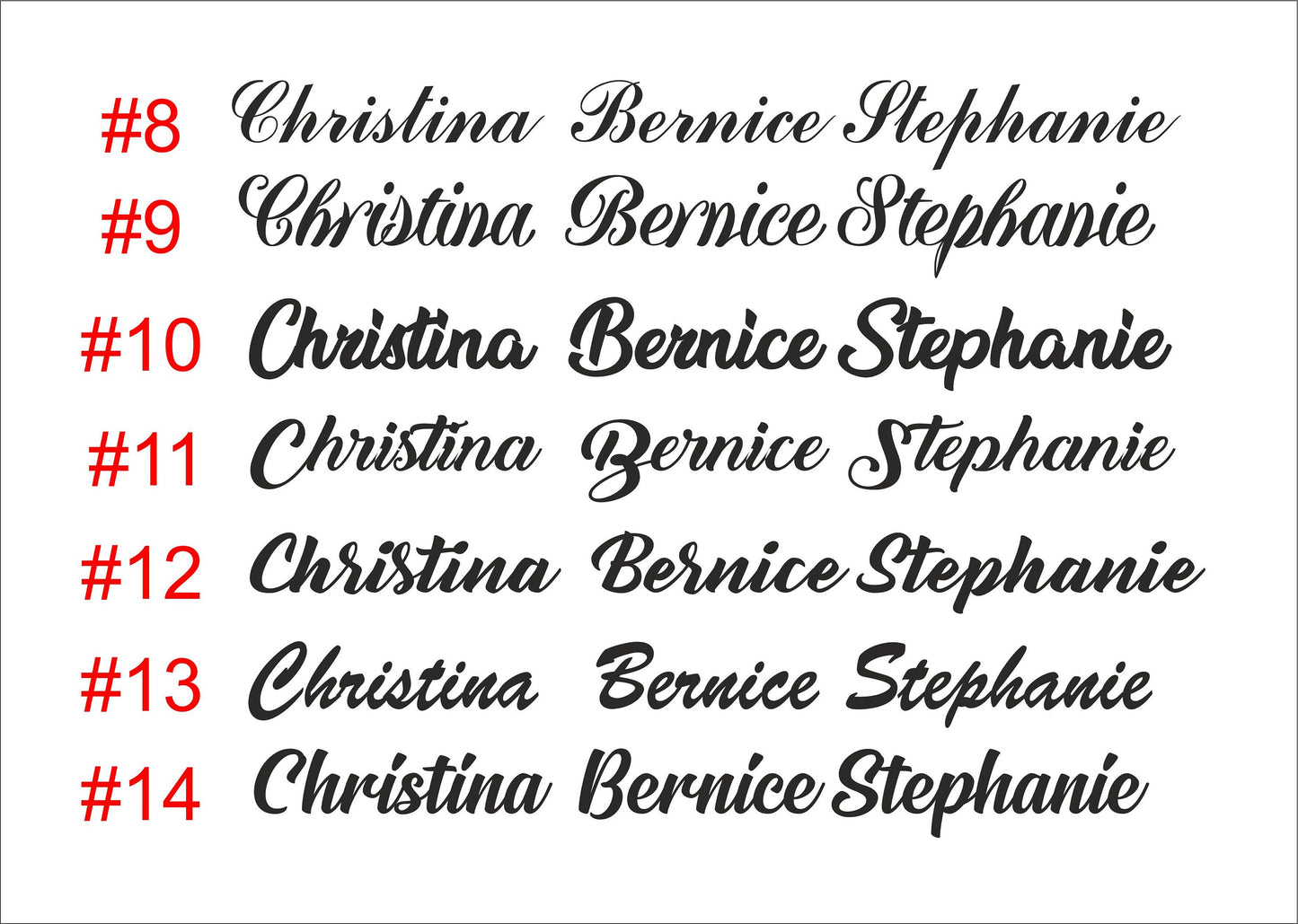 Tischkarten aus Holz für die Hochzeit: Lasergeschnittene Kalligrafie mit Gästenamen