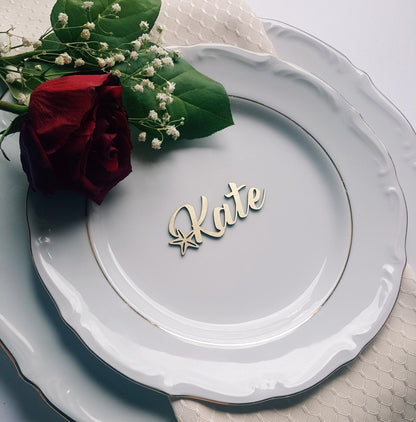 Laser Cut Starfish Place Cards: Beach Wedding Seating Tags
