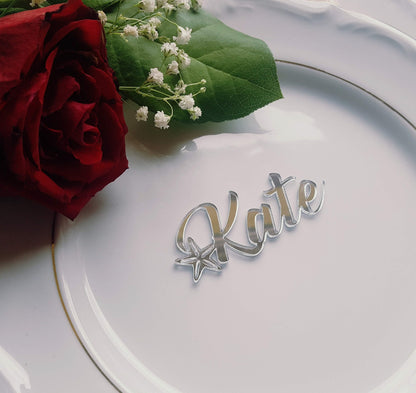 Laser Cut Starfish Place Cards: Beach Wedding Seating Tags