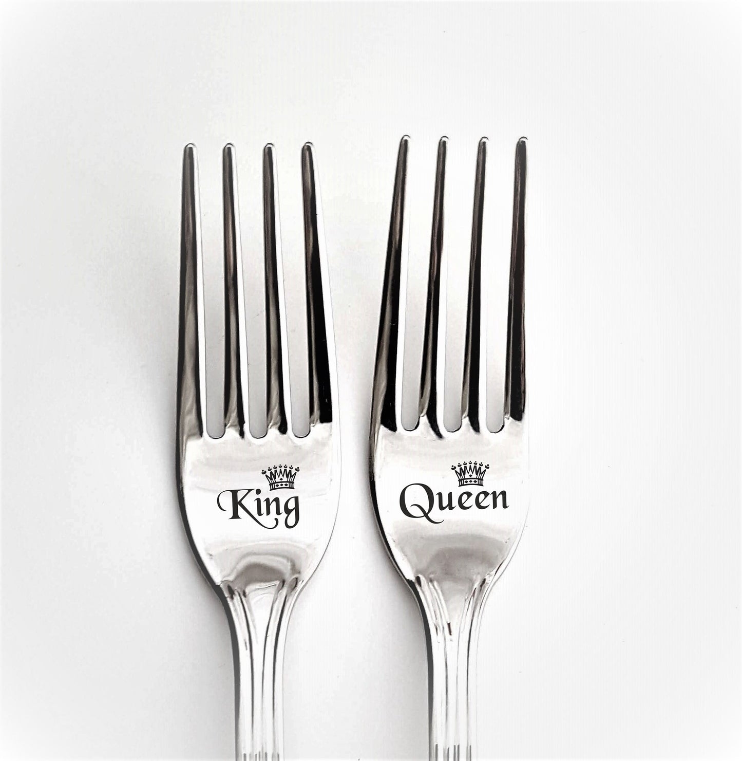 Wedding forks set for bride and groom, anniversary engagement couples gift,personalized dining set, engraved flatware for best friends