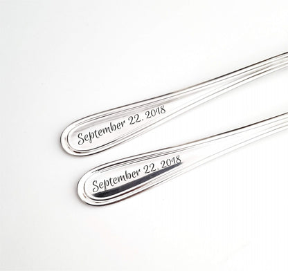Engraved Wedding Forks: Personalized Stainless Steel Bride & Groom Dining Set