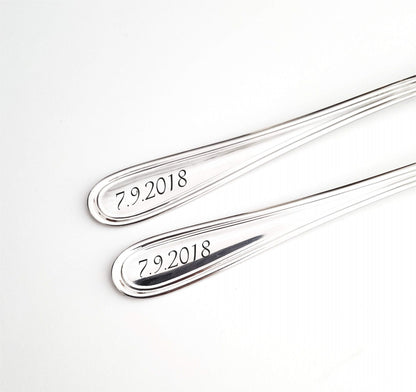 Wedding forks, customized engraved dining set, anniversary, engagement gift for couple, wedding silverware, Mr. and Mrs. for bride groom