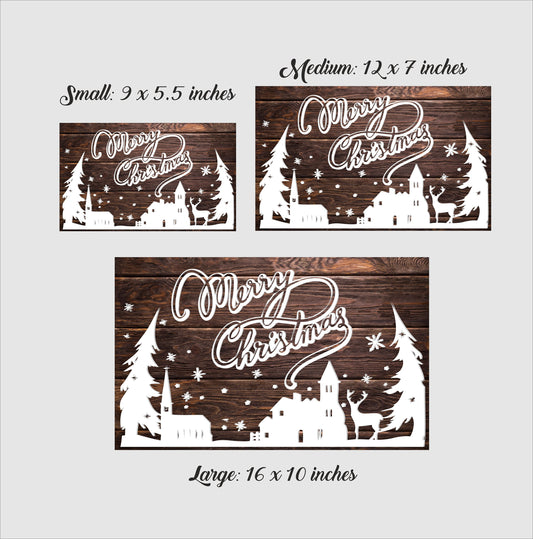 Christmas Wood Sign, Wooden Merry Christmas Gift, Rustic Christmas Decorations, Wooden Holiday Home Decor, Trendy Printed Door Sign