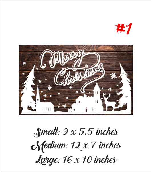 Christmas Wood Sign, Wooden Merry Christmas Gift, Rustic Christmas Decorations, Wooden Holiday Home Decor, Trendy Printed Door Sign