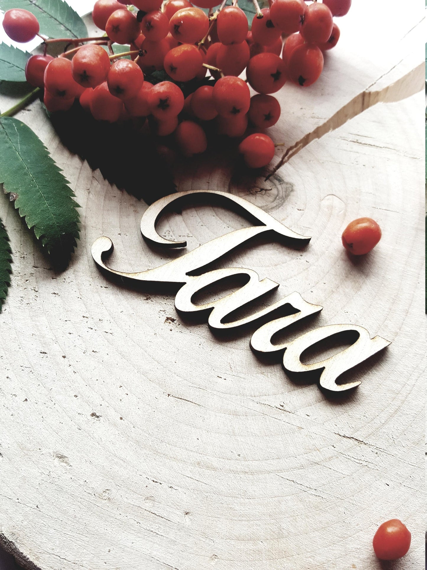 Wooden Wedding Place Cards: Laser Cut Guest Name Tags