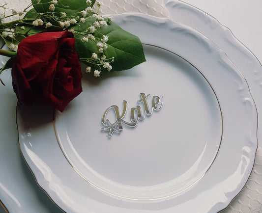 Laser Cut Starfish Place Cards: Beach Wedding Seating Tags