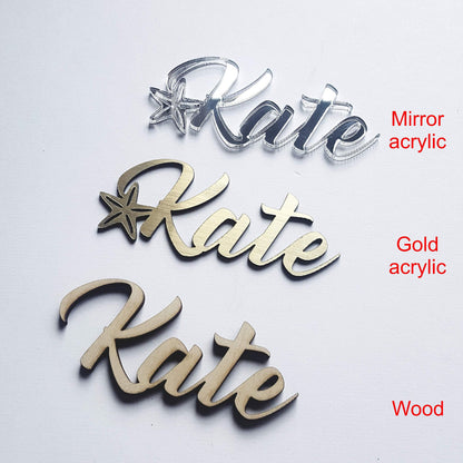 Laser cut name cards, custom place cards, wedding name tags, wooden place cards, table name cards, gold acrylic name signs, name cards idea